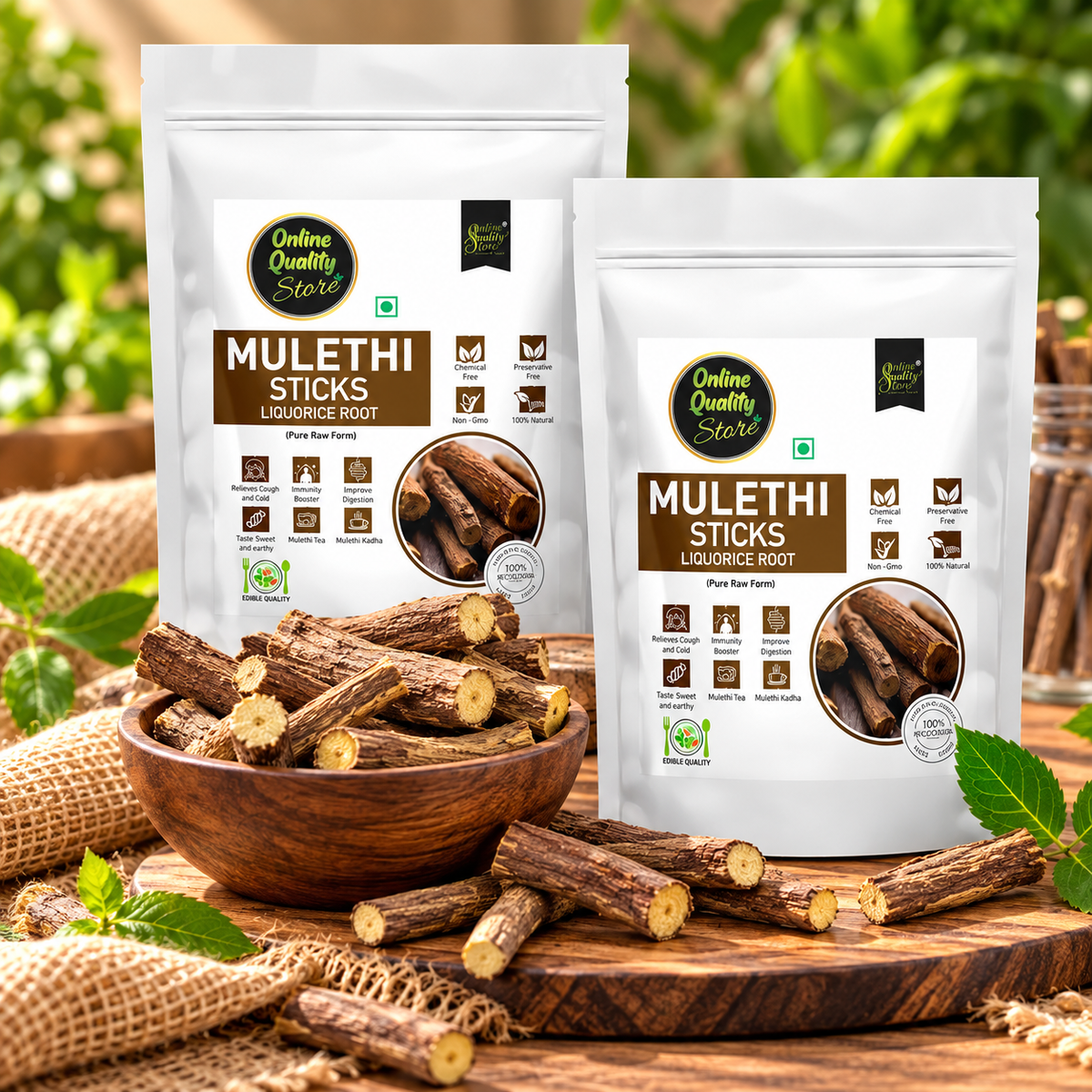 Online Quality Store Mulethi Stick For Eating -100g (Pack of 2)| Liquorice Roots|Licorice Roots