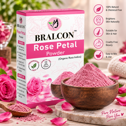 Rose Petal Powder for Facial & Skin Care | Natural Rose Powder for Tanning & Glowing Skin | Skin Whitening Face Pack | 100gm