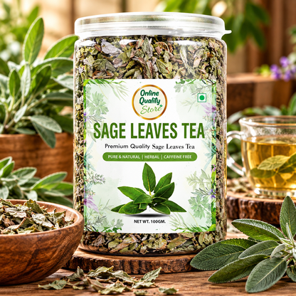 Online Quality Store Dried Sage Leaves Tea 100gm | 100% Pure & Original Sage Leaves Herbal Tea
