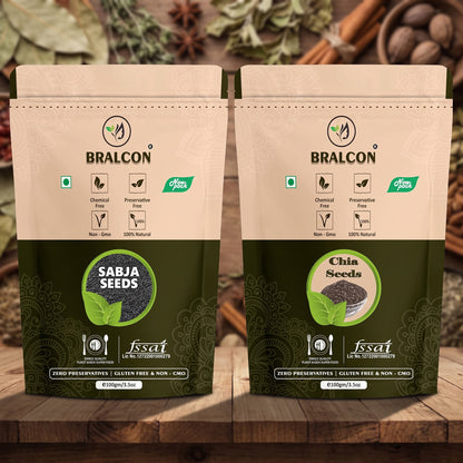 BRALCON Sabja Seeds and Chia Seeds Combo -200g