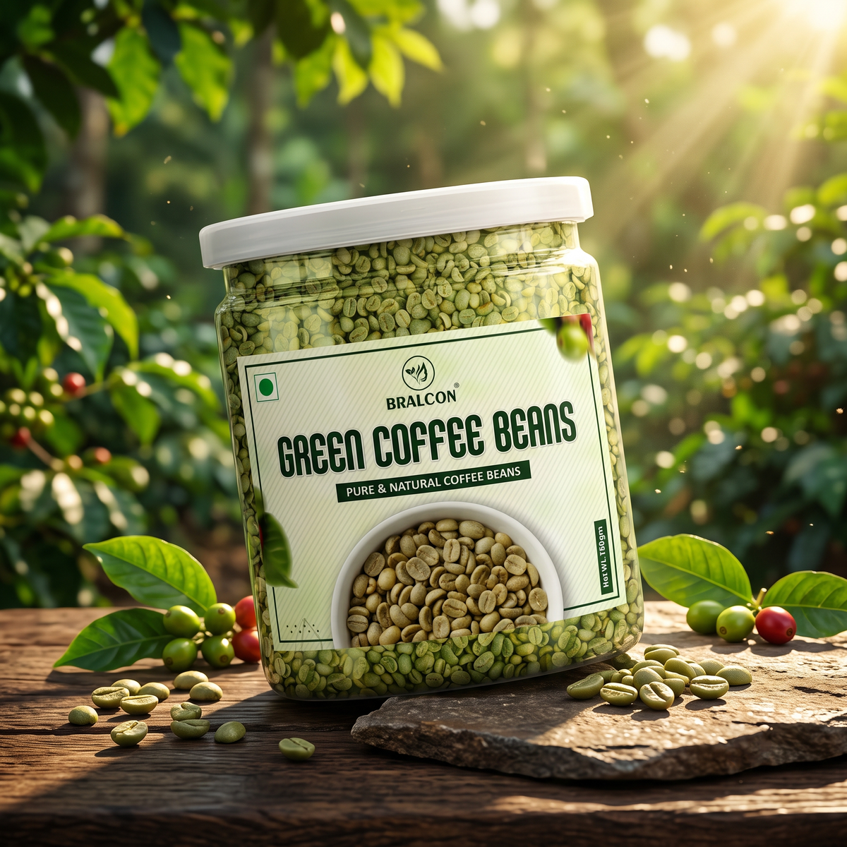 BRALCON Natural Unroasted Green Coffee Beans - 300g