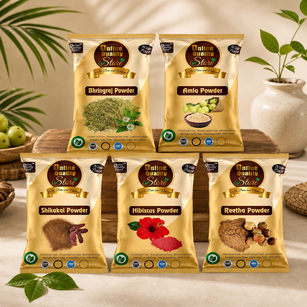 Amla Reetha Shikakai, Bhringraj and Hibiscus Powder for Hair