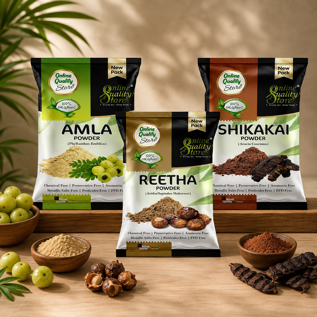 Amla, Reetha, Shikakai Powder Combo