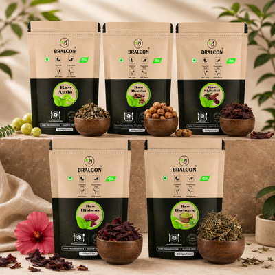 Natural Raw Reetha, Amla, Shikakai, Bhringraj, Hibiscus Combo
