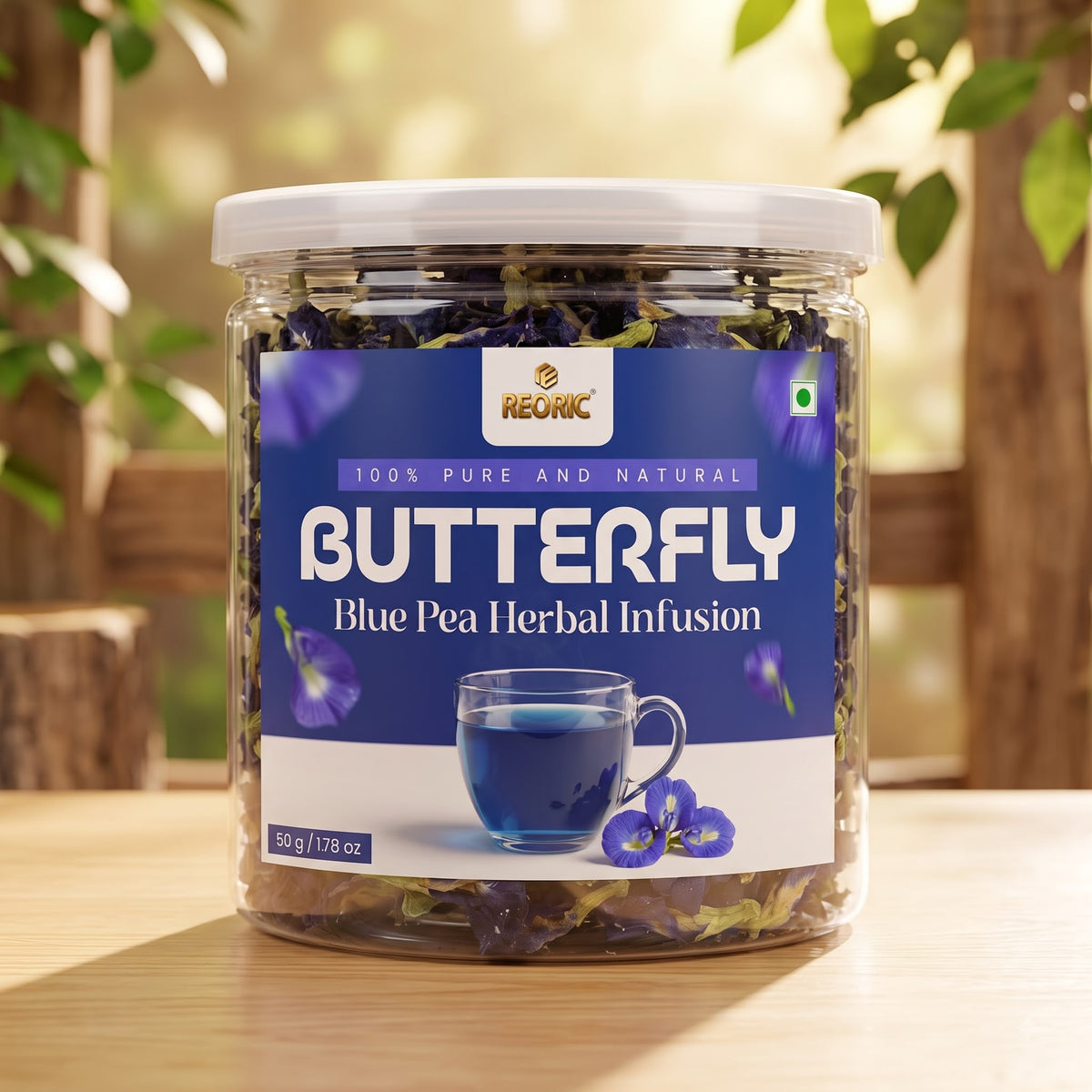 REORIC Whole Dried Butterfly Pea Flower Tea 50g