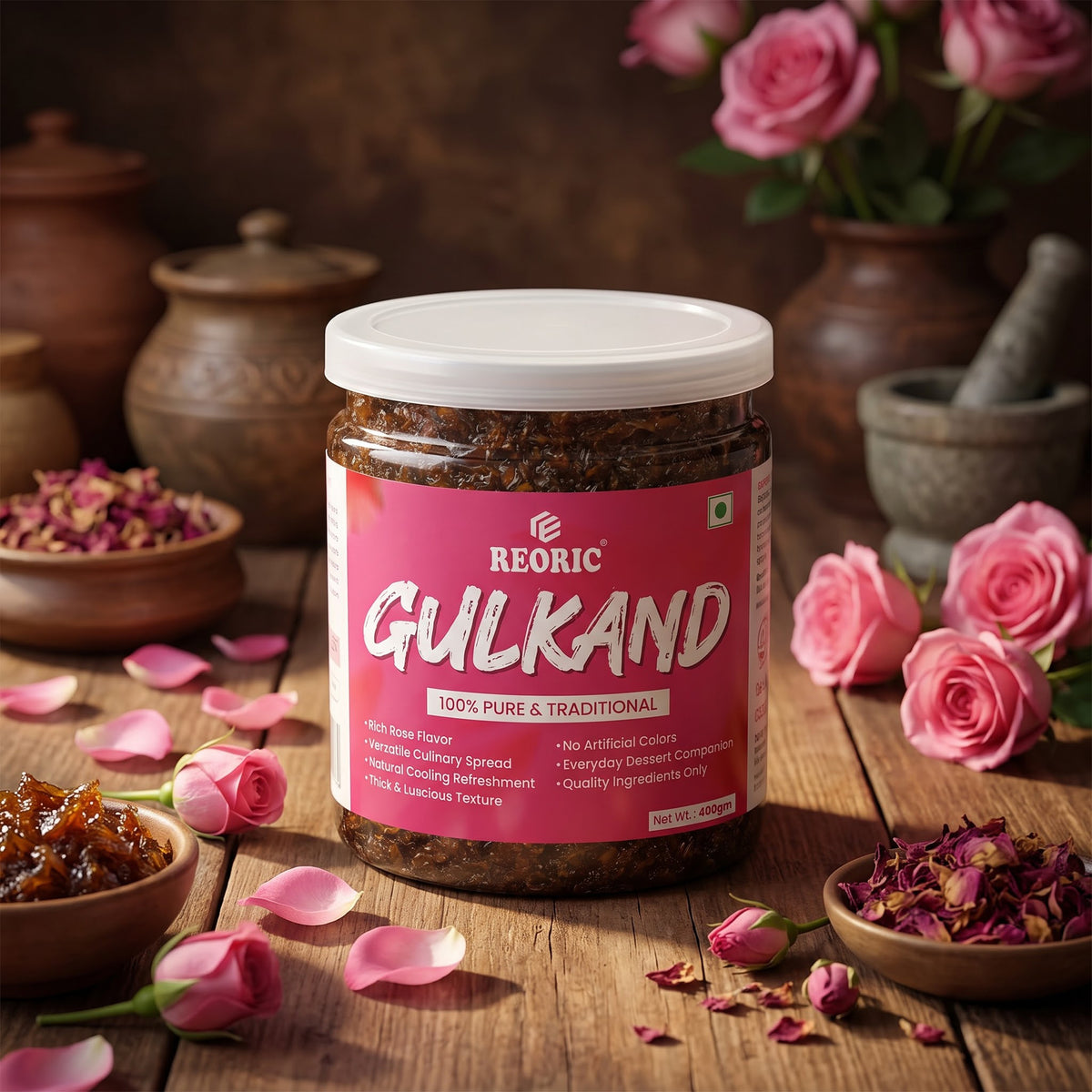 REORIC Gulkand Rose Petal Preserve 400g