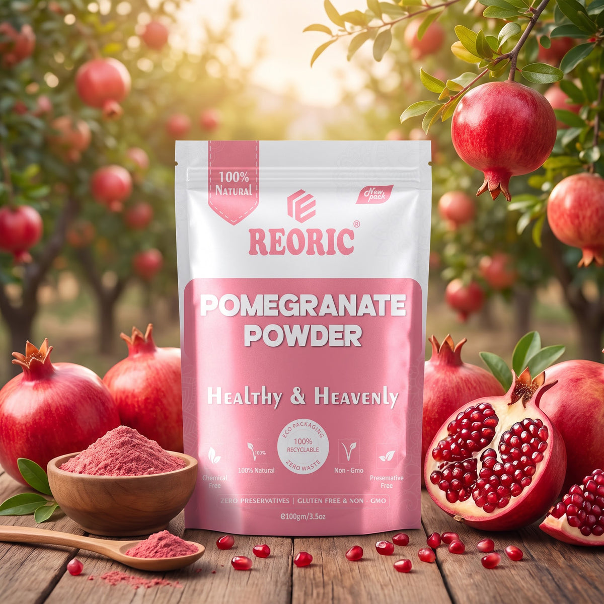 REORIC Natural Pomegranate Powder for Face Pack -100g