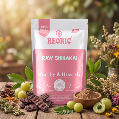REORIC Raw Shikakai Whole Dried Pods for DIY Hair Wash & Scalp Care -100g