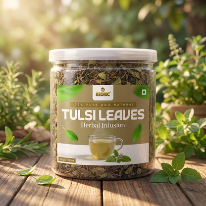 REORIC Tulsi Herbal Tea | Premium Holy Basil Leaves Tea Infusion for Morning & Evening Refreshment, 50g