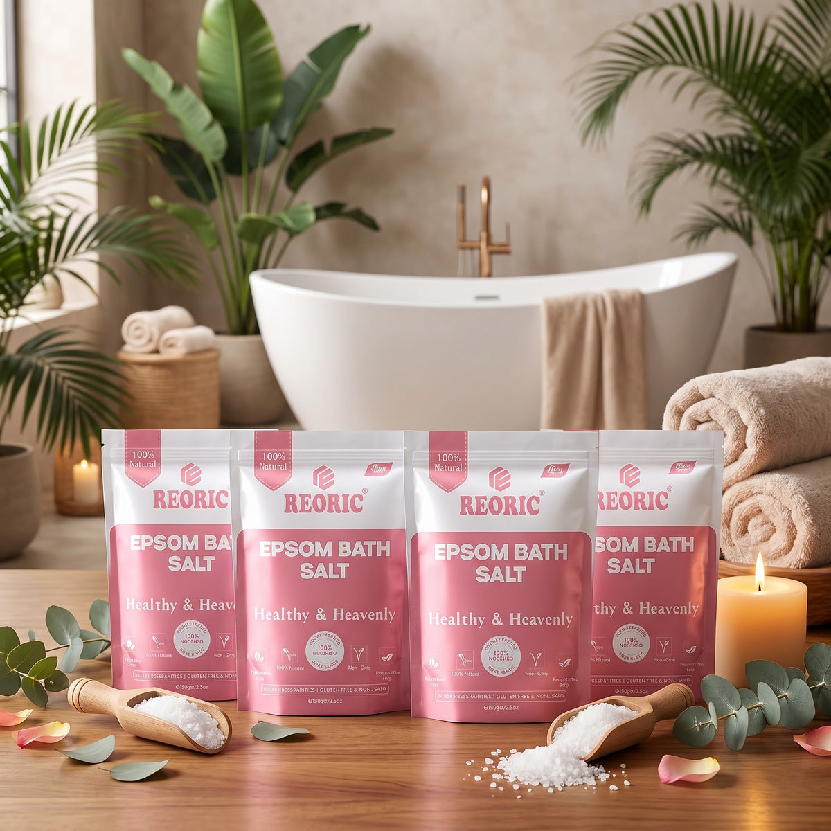 REORIC Pure Epsom Salt 400g (100g x Pack of 4)