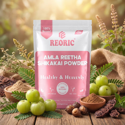 REORIC Amla Reetha Shikakai Powder for Hair Cleansing -100g