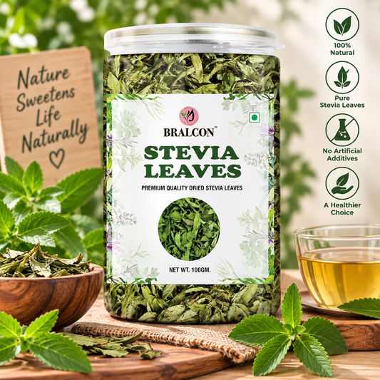 BRALCON Sugarfree Sweetener - 100% Pure Stevia Leaves Extract - Natural Stevia Dry Leaves 100gm