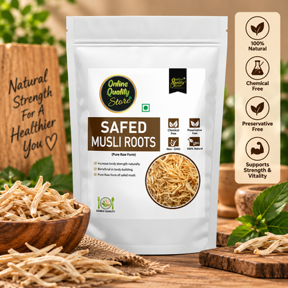 Online Quality Store Safed Musli Roots-100g|Natural White Musli|Swet Musli |Chlorophytum Borivilianum