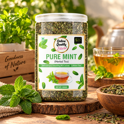 Online Quality Store Organic Mint Herbal Tea-100g |Mint Tea| Spearmint Herbal Tea for Relieves stress