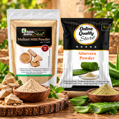 100 % Pure Herbal Multani Mitti (powder form) - 300gms and aloe vera powder-100gms