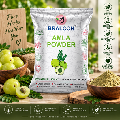 BRALCON Amla Powder 100g || 100% Natural Amla Indian Gooseberry Fruit Powder for Hair 100g Pack
