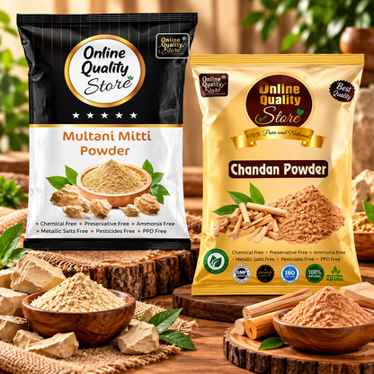Chandan Powder(50 Grams) and Multani Mitti Powder(100 Grams) Total 150 Grams (All are in separate packaging)