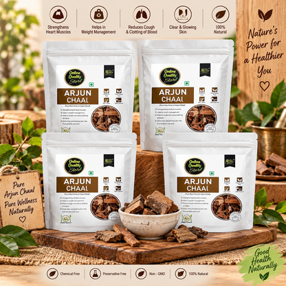 Online Quality Store Arjun Ki Chaal-400g|Terminalia Arjuna bark/Chaal Used to Maintain Blood Pressure