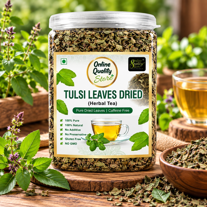 Online Quality Store Tulsi Leaves Tea - 50g | Pure Dried Tulsi Leaves Herbal Tea | Tulsi Tea helps in Boost Immunity