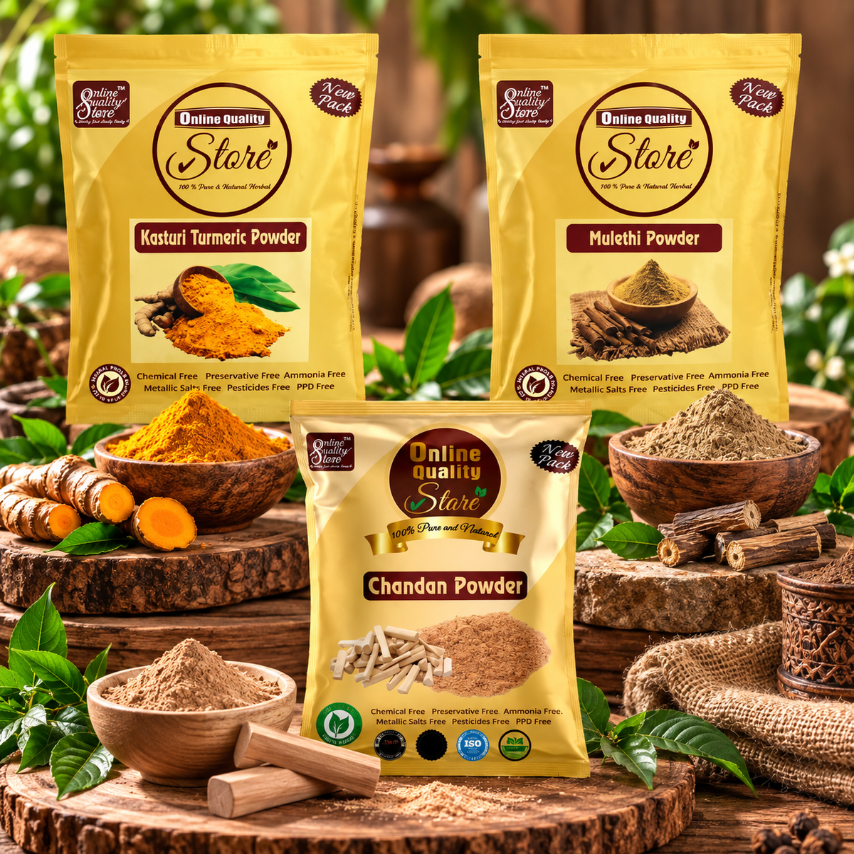 Online Quality Store kasturi haldi powder,wild turmeric powder,kasturi manjal-50g,Chandan Powder,sandalwood powder-50g,mulethi powder,licorice powder,licorice root powder,Yashtimadhu Powder-50g