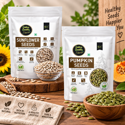 Online Quality Store Organic Combo of Sunflower Seeds, Pumpkin Seeds -200gm (2 x 100gm Pack)