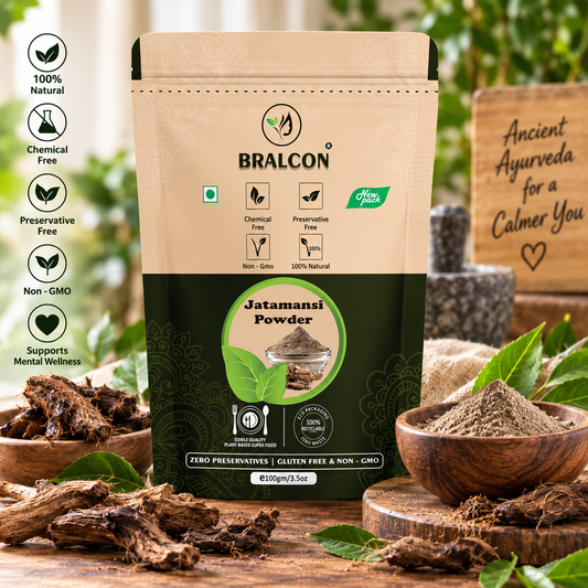 BRALCON Jatamansi Powder - 100g edible quality for hairs , face and Tea |Baalchadd , Musk Root, Spikenard, Nardostachys, Tapasvini, Jatamasi Root
