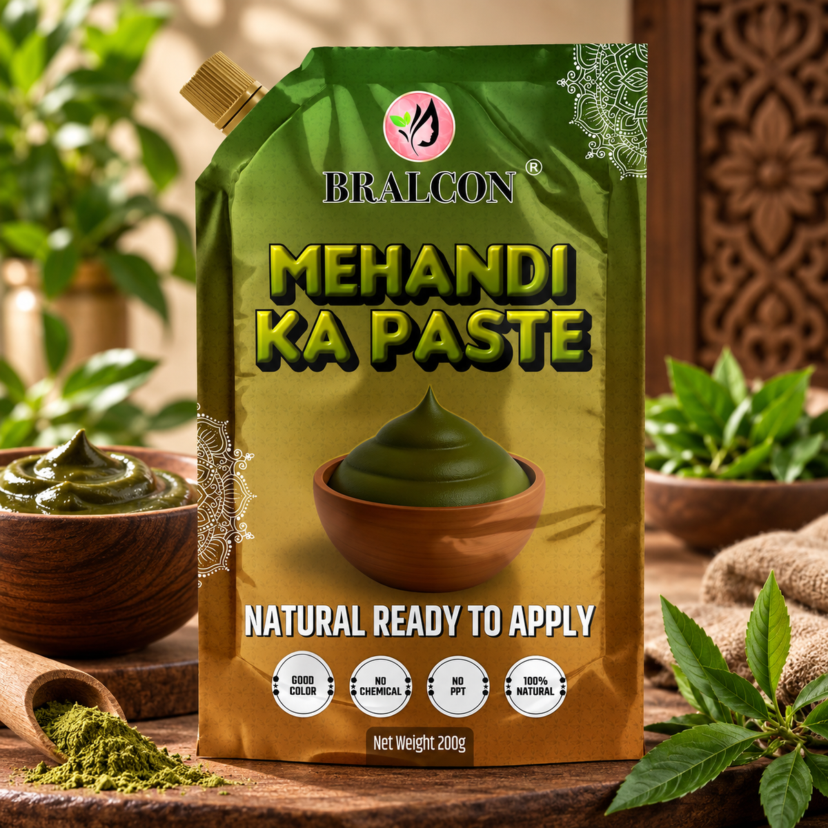 Mehandi Ka Paste, Natural Ready to Apply Henna, 200g, Chemical-Free