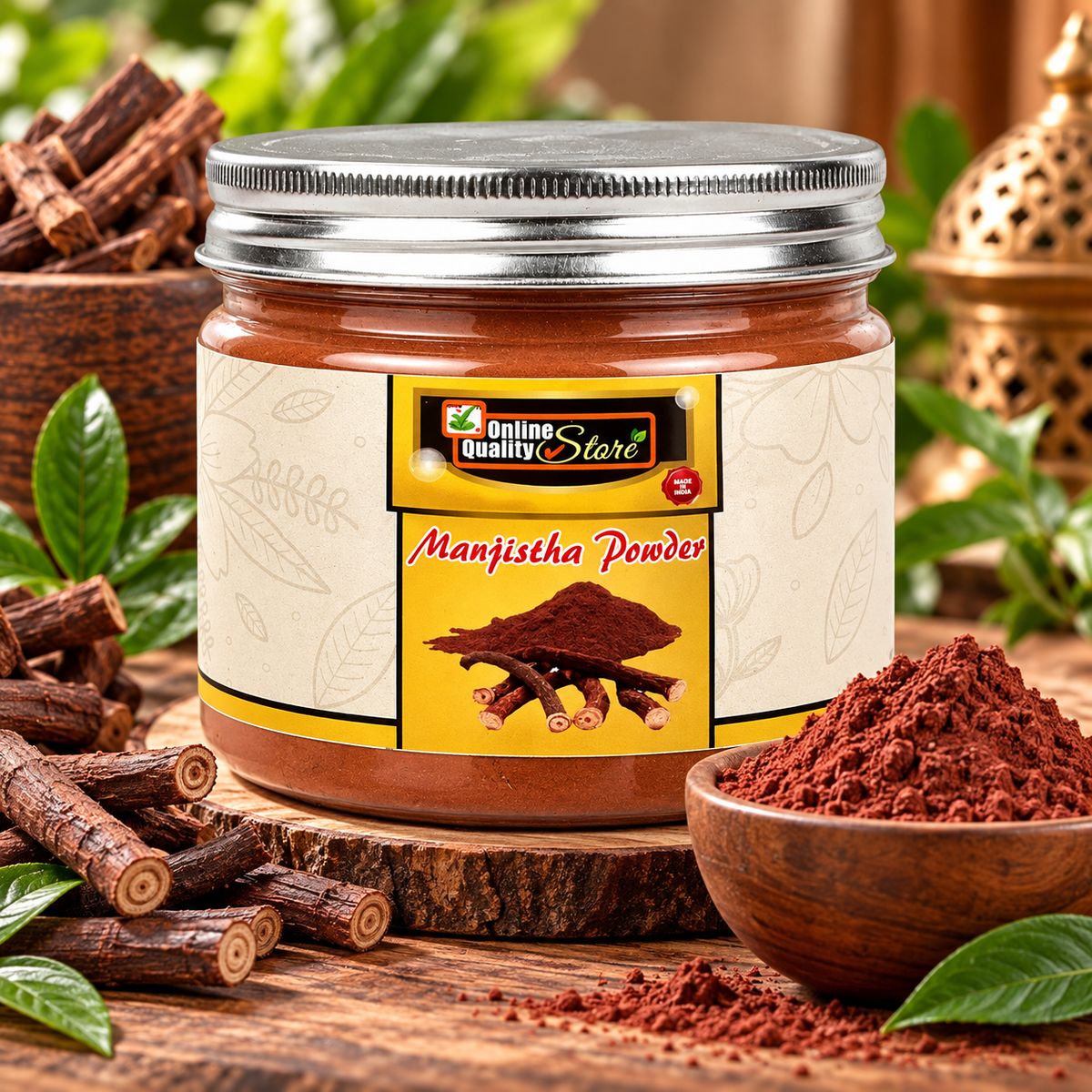 Online Quality Store Organic Manjistha Powder, 100g |Rubia Cordifolia |100% Pure & Natural Manjistha Powder for Skin Whitening| Manjistha Powder for face, Hair Care & Skin Care