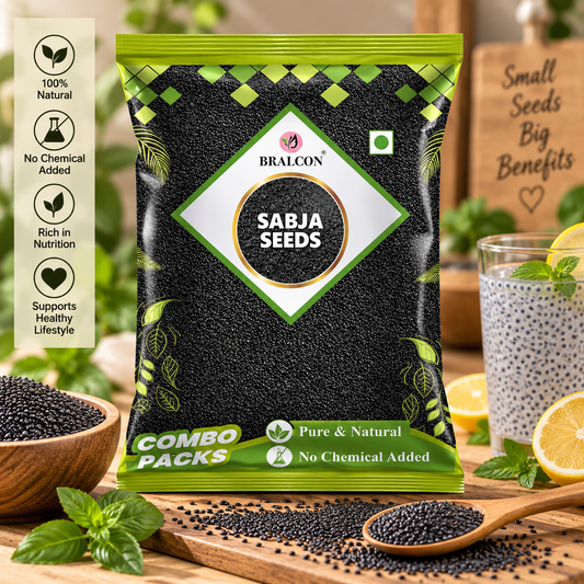 BRALCON Sabja Seeds 400g - Raw Basil Seeds for Falooda, Smoothies, and Refreshing Summer Drinks