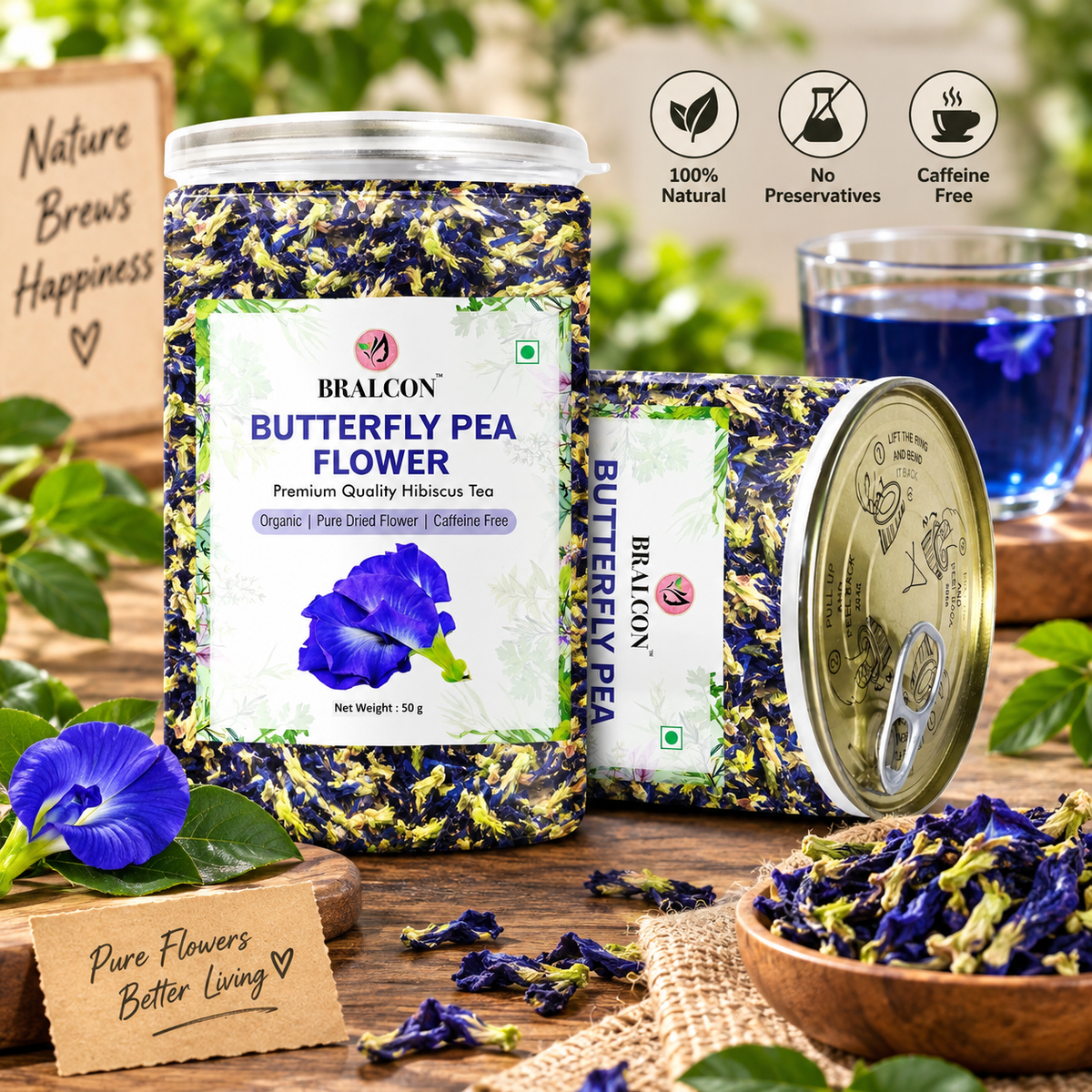 "BRALCON Butterfly Pea Flower Tea- 50g   "
