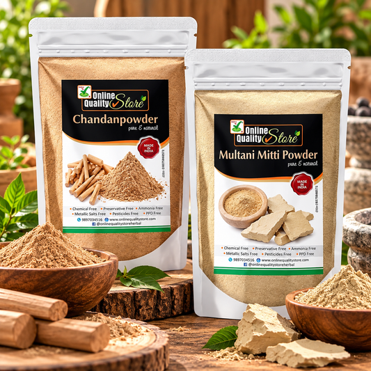 Online Quality Store Sandalwood Powder For Skin (Chandan Powder 100g) + Pure Multani Mitti Powder (150g) |sandalwood powder for face,puja,skin |Bentonite Clay |Fuller's Earth,250g Pack