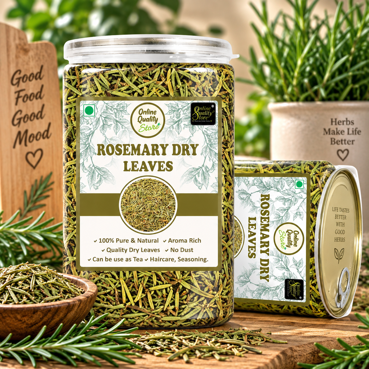 Online Quality Store Rosemary Dry Leaves - 100g | For Hair Growth & Rosemary Tea Leaves | Rosemary Herbal Tea
